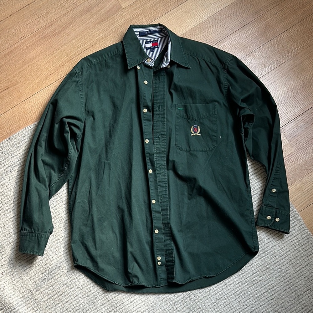 Tommy Hilfiger Men's Green Polo Shirt size S
